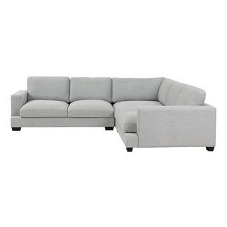 DARIA DARIA LIGHT GREY - FABRIC - CORNER LOUNGE WITH OTTOMAN