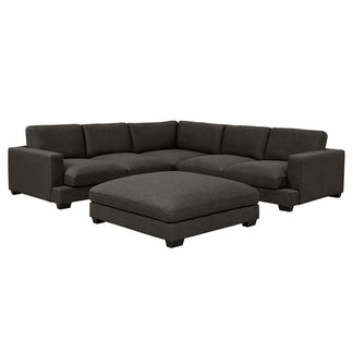DARIA DARIA DARK GREY - FABRIC - CORNER LOUNGE WITH OTTOMAN