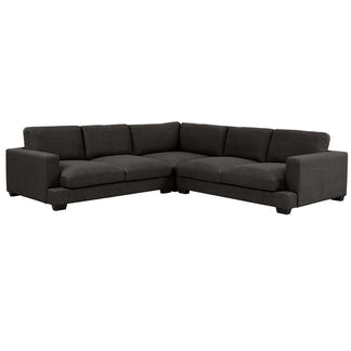DARIA DARIA DARK GREY - FABRIC - CORNER LOUNGE WITH OTTOMAN
