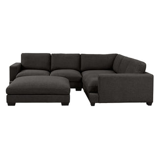 DARIA DARIA DARK GREY - FABRIC - CORNER LOUNGE WITH OTTOMAN