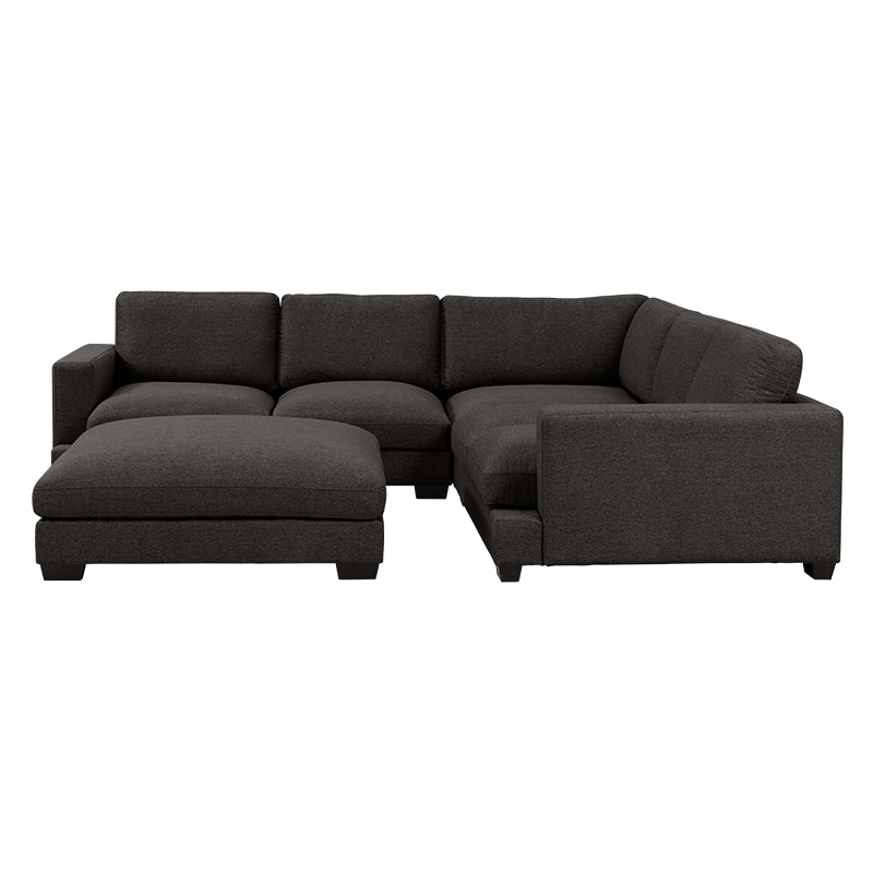DARIA DARIA DARK GREY - FABRIC - CORNER LOUNGE WITH OTTOMAN