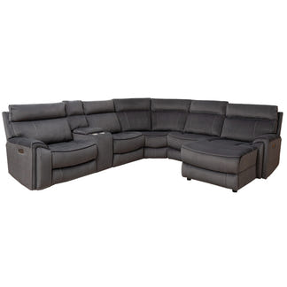 DYNASTY DYNASTY CHARCOAL - VELOUR SUEDE - CORNER WITH RHF CHAISE