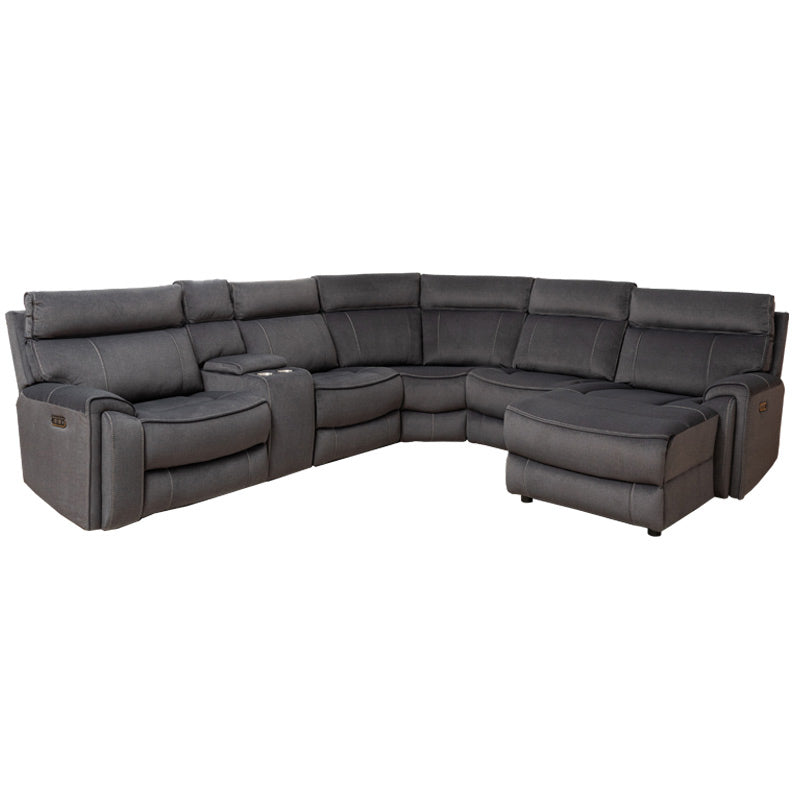 DYNASTY DYNASTY CHARCOAL - VELOUR SUEDE - CORNER WITH RHF CHAISE