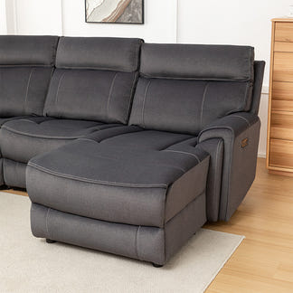 DYNASTY DYNASTY CHARCOAL - VELOUR SUEDE - CORNER WITH RHF CHAISE