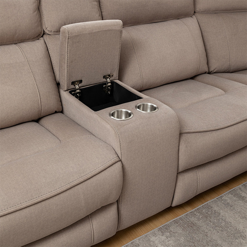 DYNASTY DYNASTY LATTE - VELOUR SUEDE - CORNER WITH LHF CHAISE