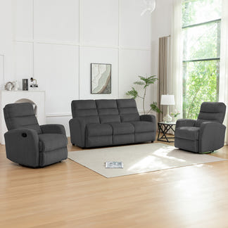 ECHO ECHO CHARCOAL - RIVER SUEDE - 3 SEATER + R + R
