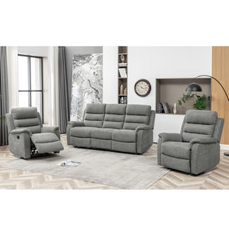 EDISON EDISON LIGHT GREY - MIST SUEDE - 3 PCE LOUNGE SUITE 3RR+R+R