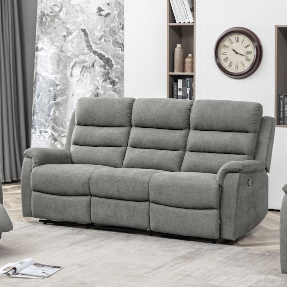 EDISON EDISON LIGHT GREY - MIST SUEDE - 3 PCE LOUNGE SUITE 3RR+R+R