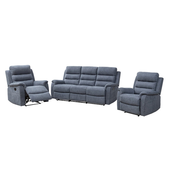 EDISON EDISON ST BLUE - MIST SUEDE - 3 PCE LOUNGE SUITE 3RR+R+R