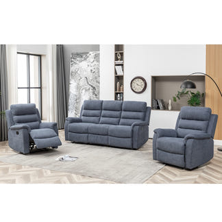 EDISON EDISON ST BLUE - MIST SUEDE - 3 PCE LOUNGE SUITE 3RR+R+R