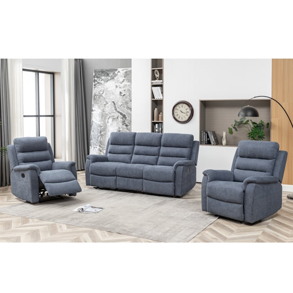 EDISON EDISON ST BLUE - MIST SUEDE - 3 PCE LOUNGE SUITE 3RR+R+R