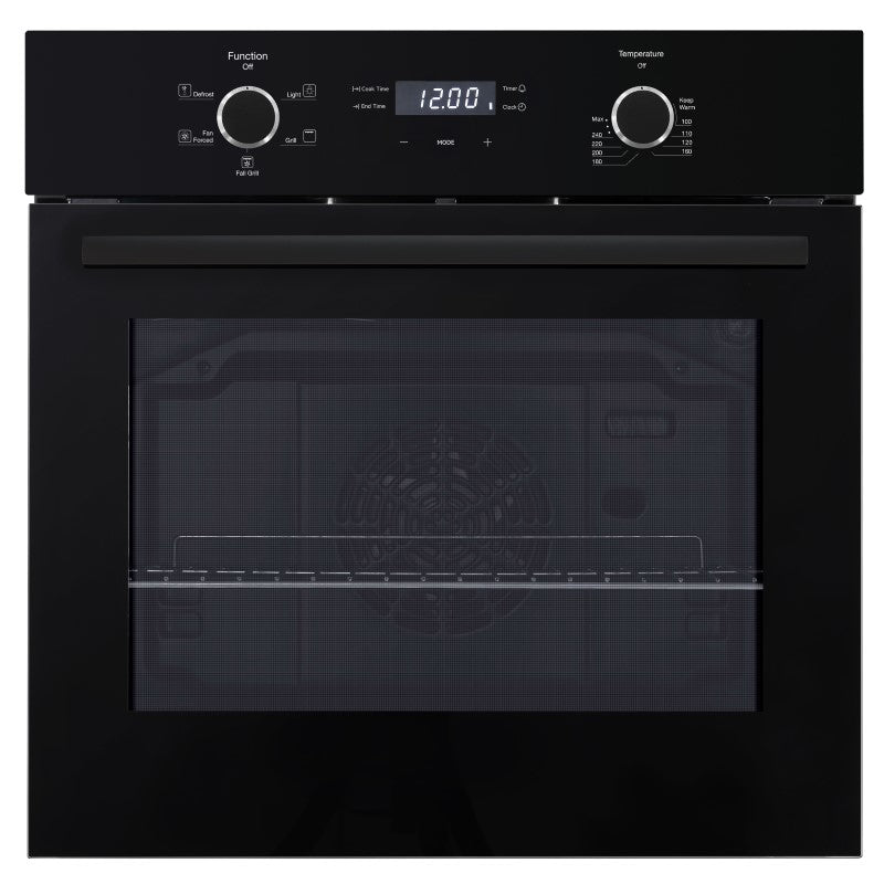 EMILIA BUILT IN OVEN 5 FUNCTION BLACK GLASS 60cm