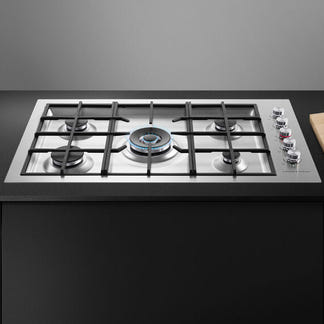 FISHERPAYKEL GAS COOKTOP BRUSHED STAINLESS STEEL 90CM