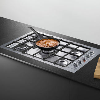 FISHERPAYKEL GAS COOKTOP BRUSHED STAINLESS STEEL 90CM
