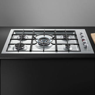 FISHERPAYKEL GAS COOKTOP BRUSHED STAINLESS STEEL 90CM