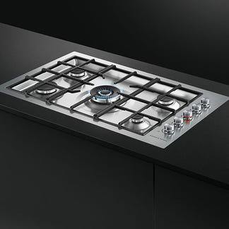 FISHERPAYKEL GAS COOKTOP BRUSHED STAINLESS STEEL 90CM