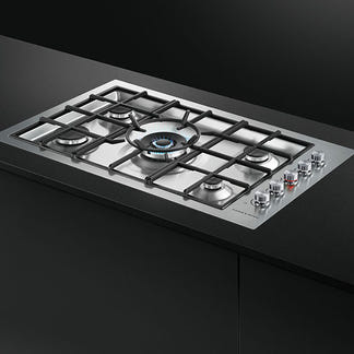 FISHERPAYKEL GAS COOKTOP BRUSHED STAINLESS STEEL 90CM