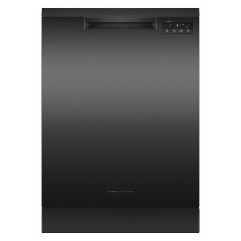 FISHERPAYKEL FREESTANDING DISHWASHER SANITISE BLACK STAINLESS STEEL
