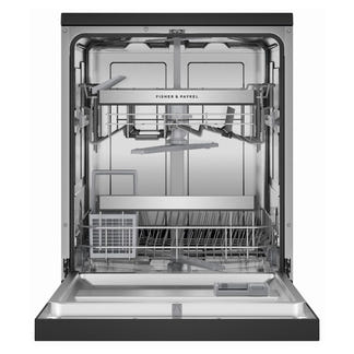 FISHERPAYKEL FREESTANDING DISHWASHER SANITISE BLACK STAINLESS STEEL