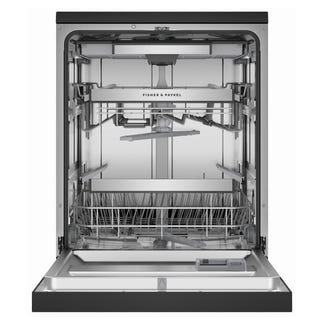 FISHERPAYKEL FREESTANDING DISHWASHER SANITISE BLACK STAINLESS STEEL