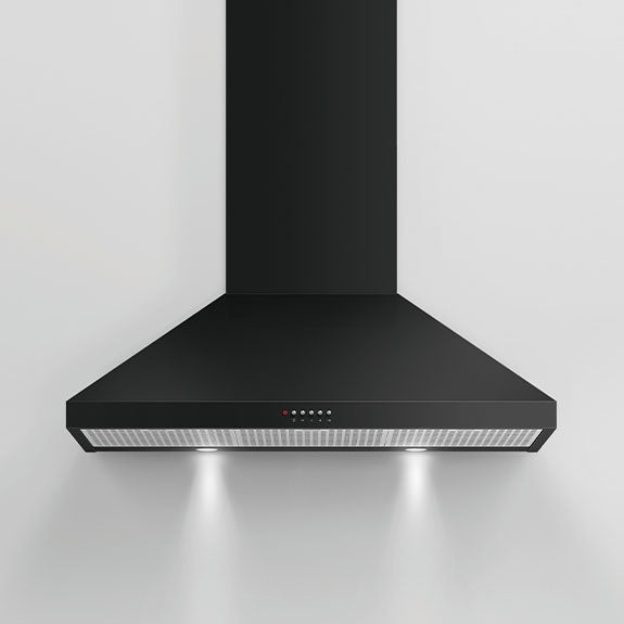 FISHERPAYKEL CANOPY WALL RANGEHOOD BLACK 90CM