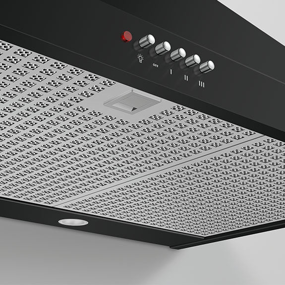 FISHERPAYKEL CANOPY WALL RANGEHOOD BLACK 90CM