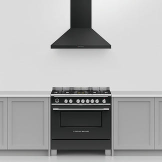FISHERPAYKEL CANOPY WALL RANGEHOOD BLACK 90CM