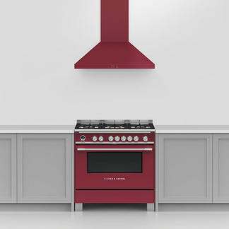 FISHERPAYKEL CANOPY WALL RANGEHOOD RED 90CM