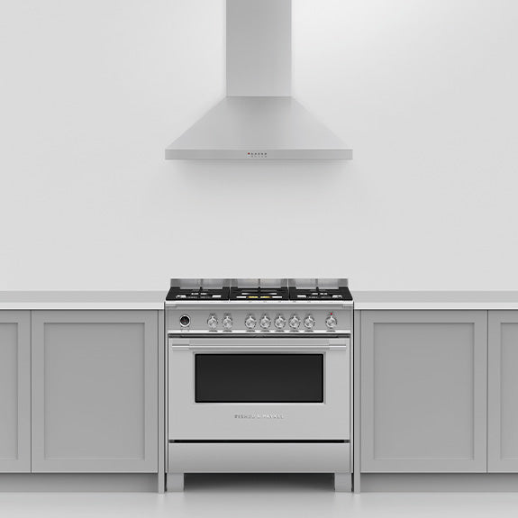FISHERPAYKEL CANOPY WALL RANGEHOOD STAINLESS STEEL 90CM