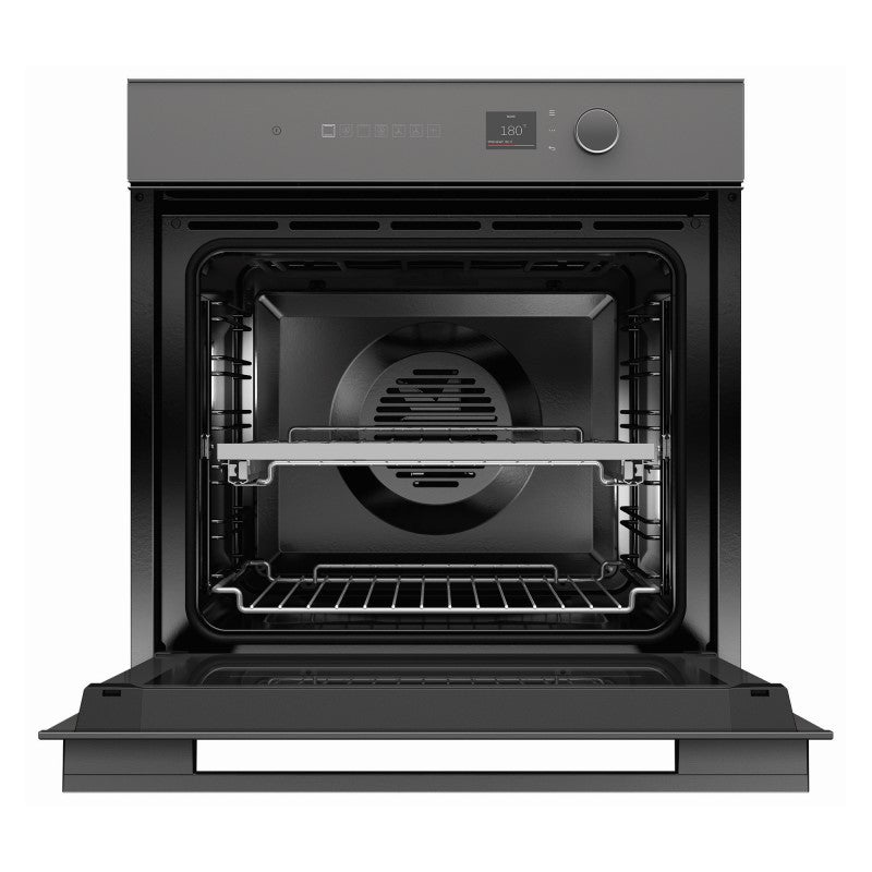 FISHERPAYKEL SINGLE OVEN PYRO 16 FUNC SMART HQ MINIMAL GREY 60cm