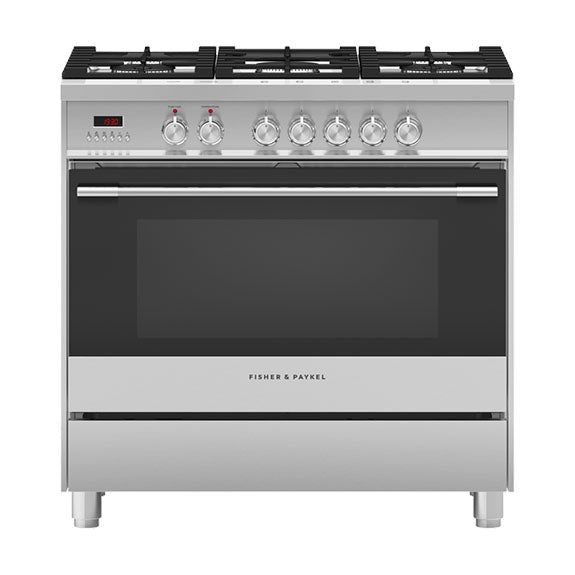 FISHERPAYKEL FREESTANDING DUAL FUEL COOKER STAINLESS STEELL 90CM