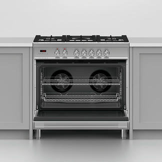 FISHERPAYKEL FREESTANDING DUAL FUEL COOKER STAINLESS STEELL 90CM