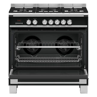 FISHERPAYKEL DUAL FUEL FREESTANDING COOKER BLACK 90CM