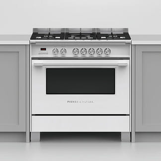 FISHERPAYKEL DUAL FUEL FREESTANDING COOKER WHITE 90CM