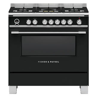 FISHERPAYKEL DUAL FUEL FREESTANDING COOKER  BLACK 90CM