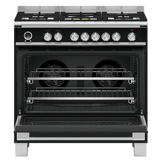 FISHERPAYKEL DUAL FUEL FREESTANDING COOKER  BLACK 90CM
