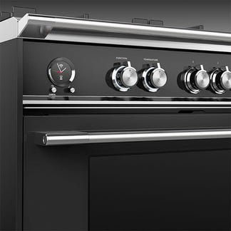 FISHERPAYKEL DUAL FUEL FREESTANDING COOKER  BLACK 90CM