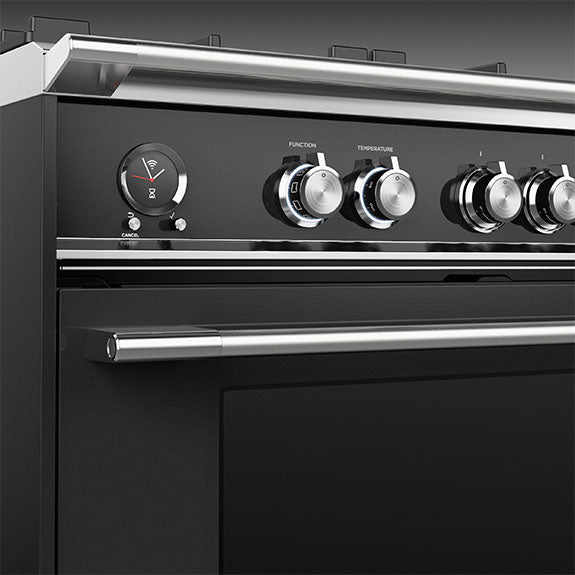 FISHERPAYKEL DUAL FUEL FREESTANDING COOKER  BLACK 90CM