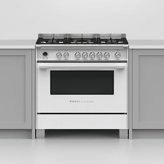 FISHERPAYKEL DUAL FUEL FREESTANDING COOKER WHITE 90CM
