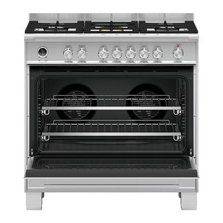 FISHERPAYKEL DUAL FUEL FREESTANDING COOKER STAINLESS STEEL 90CM