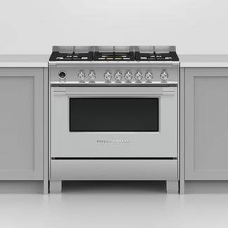 FISHERPAYKEL DUAL FUEL FREESTANDING COOKER STAINLESS STEEL 90CM