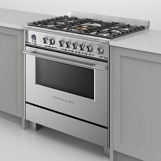 FISHERPAYKEL DUAL FUEL FREESTANDING COOKER STAINLESS STEEL 90CM