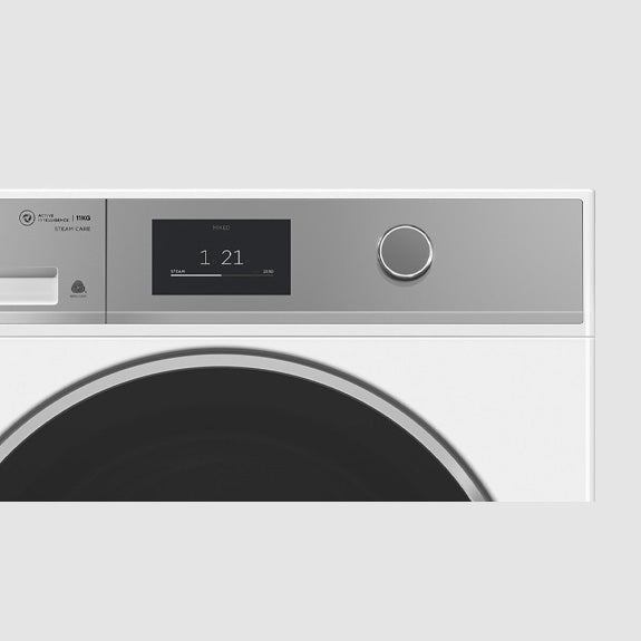 FISHERPAYKEL FRONT LOAD WASHER WI-FI SMART TOUCH DIAL WHITE 11KG 60CM