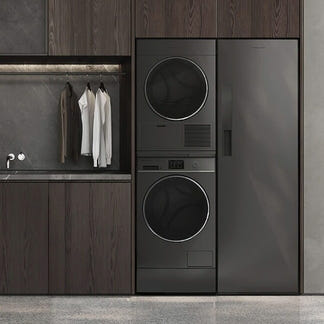 FISHERPAYKEL FRONT LOAD WASHER WI-FI SMART TOUCH DIAL GRAPHITE 11KG 60CM