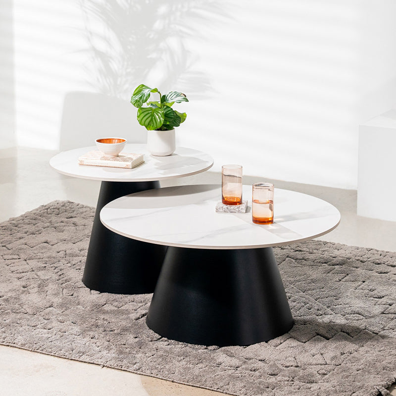 GROLLO GROLLO COFFEE TABLE SET - SNOW WHITE/BLACK