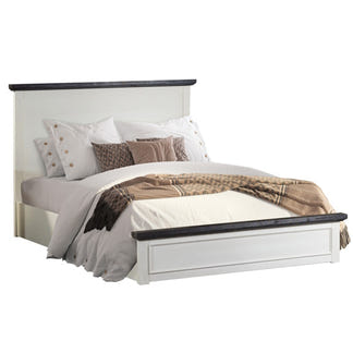 HAMPTON HAMPTON KING BEDROOM SUITE 4 PCE - WHITE/DARK TIMBER