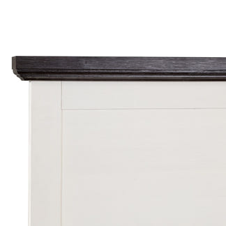 HAMPTON HAMPTON KING BEDROOM SUITE 4 PCE - WHITE/DARK TIMBER