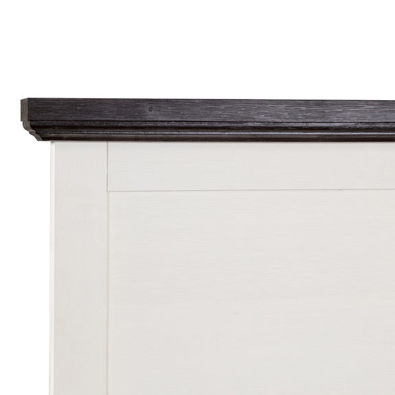 HAMPTON HAMPTON KING BEDROOM SUITE 4 PCE - WHITE/DARK TIMBER