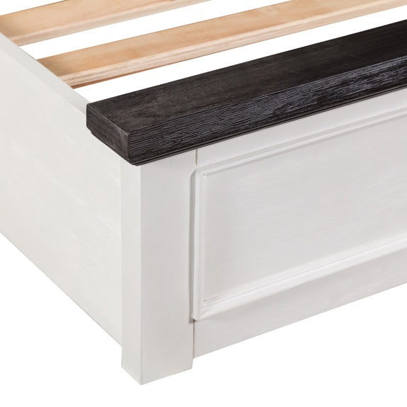 HAMPTON HAMPTON KING BEDROOM SUITE 4 PCE - WHITE/DARK TIMBER