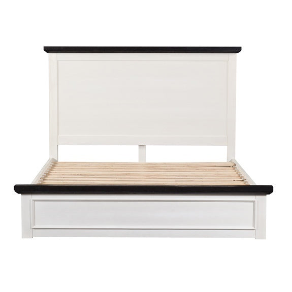 HAMPTON HAMPTON KING BEDROOM SUITE 4 PCE - WHITE/DARK TIMBER